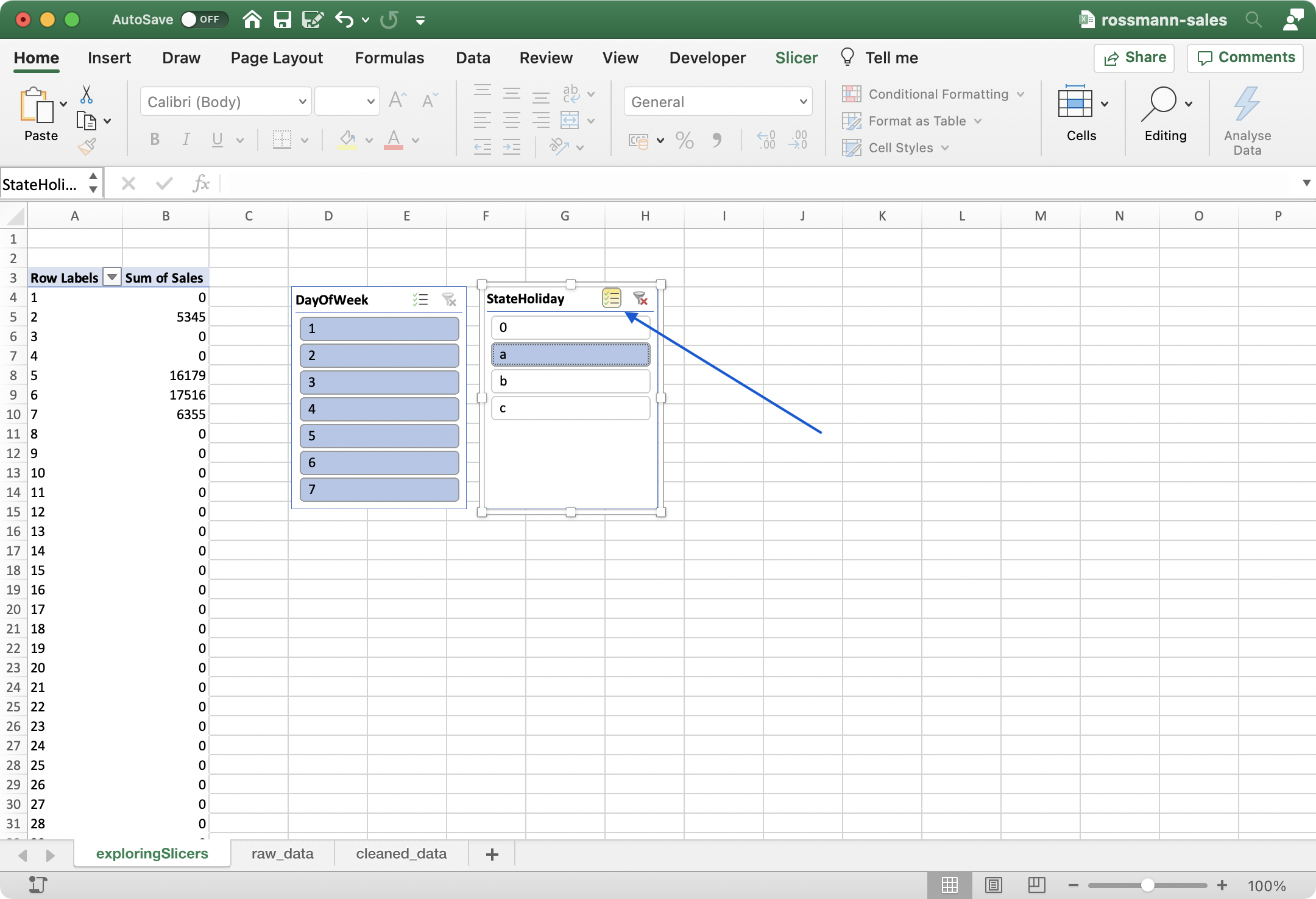 Figure 22 - Selecting multiple values