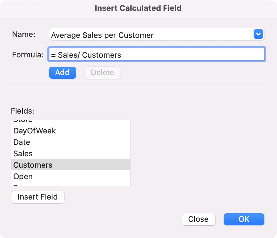 Figure 30 - Specifying formula for your new field