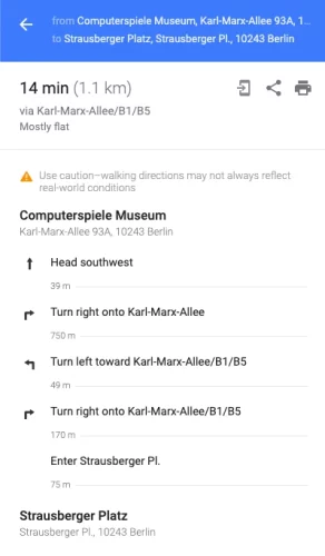 figure 4 - written instructions on Google Map